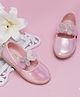 Neska Moda Stones Embellished Butterfly Applique Detailed Ballerinas - Pink
