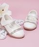 Neska Moda Rhinestones Embellished With Velcro Closure Mary Jane Ballerinas - White