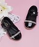 Neska Moda Rhinestones Embellished With Velcro Closure Mary Jane Ballerinas - Black