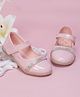 Neska Moda Rhinestones Embellished With Velcro Closure Mary Jane Ballerinas - Pink