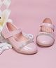 Neska Moda Rhinestones Embellished With Velcro Closure Mary Jane Ballerinas - Pink