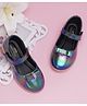 Neska Moda Holographic With Velcro Closure Mary Jane Ballerinas - Multi Colour