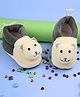 Neska Moda Teddy Bear Applique Detailed Booties - Grey