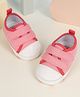 Neska Moda Colour Blocked Double Velcro Closure Booties - Pink
