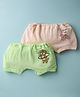 CUCUMBER Cotton Bloomers With Animal Print Pack Of 2 - Light Green & Peach