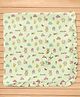 CUCUMBER Cotton Knit Towel With Frill Detailing & Teddy Bear Print L 81 x B 81 cm - Light Green