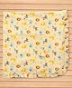 CUCUMBER Cotton Knit Towel With Frill Detailing & Animal Print L 81 x B 81 cm - Light Yellow