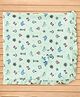 CUCUMBER Cotton Knit Towel With Frill Detailing & Nautical Theme Print L 81 x B 81 cm - Aqua Blue