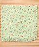 CUCUMBER Cotton Knit Towel With Frill Detailing & Floral Print L 81 x B 81 cm - Light Green