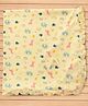 CUCUMBER Cotton Knit Towel With Frill Detailing & Animal Print L 81 x B 81 cm - Light Yellow