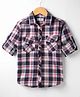 Kookie Kids Cotton Woven Full Sleeves Checkered Shirt with Flap Pocket - Multicolor