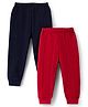 Babyhug Knit Full Length Solid Colour Thermal Inner Wear Leggings Pack Of 2 - Red & Navy Blue