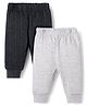 Babyhug Knit Full Length Solid Color Thermal Inner Wear Legging Pack of 2 - Dark Grey & Light Grey
