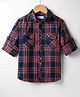 Kookie Kids Cotton Woven Full Sleeves Checkered Shirt with Flap Pocket - Multicolor