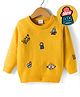 Mark & Mia Knit Full Sleeves Pullover Sweater with Funcky Embroidery - Mustard
