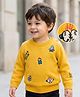 Mark & Mia Knit Full Sleeves Pullover Sweater with Funcky Embroidery - Mustard