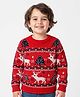 Mark & Mia Knit Full Sleeves Pullover Sweater with X-Mass Design - Red