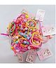 Radhya accessories Set Of 25 Beads Embellished Rubber Bands - Multi Colour