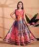 Aarika Silk Woven Sleeveless Floral Printed Mirror Work Detailed Lehenga Choli With Dupatta Set - Gajri