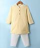 Babyhug Cotton Woven Full Sleeves Kurta Pyjama Set with Embroidery - Yellow & White