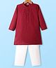 Babyhug Cotton Woven Full Sleeves Embroidered Kurta Pajama Set - Red