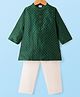Babyhug Cotton Woven Full Sleeves Foil Print Kurta & Pyjama Set - Dark Green