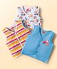 Babyhug 100% Cotton Woven Sleeveless Front Open Jhabla with Stripe & Car Print Pack of 3 - Multicolor