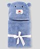 Zoe Coral Hooded Wrappers cum Blanket Bear Theme L 97 x B 96 cm - Blue