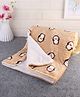 Zoe Ultra-Soft Triple Layered Flannel Sherpa Blanket Penguin Print- Beige| Cozy Winter Throw for Babies & Kids| Hypoallergenic Material| Baby Safe| New Born| Used as Wrap, Bedspread, in Stroller