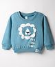 Tango Knit Full Sleeves Pullover Fleece Sweatshirt with Lion Print - Light Blue