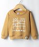 Tango Knit Full Sleeves Pullover Fleece Sweatshirt with Tic Tac Toe Print - Tan