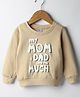 Tango Knit Full Sleeves Pullover Fleece Sweatshirt with Text Print - Peach