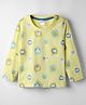 Tango Single Jersey Knit Full Sleeves T-Shirt with Animal Print - Yellow