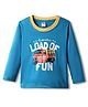 Tango Single Jersey Knit Full Sleeves T-Shirt with Vehicle Print & Load Off Fun Text Print - Blue