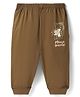Tango Single Jersey Knit Full Length Lounge Pant With Text Print - Tan
