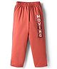 Tango Single Jersey Knit Full Length Track Pant With Text Print - Red