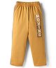 Tango Single Jersey Knit Full Length Track Pant With Text Print - Golden