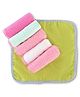 Babyhug Cotton Terry Knit Solid Color Wash Cloths Pack of 6 L 23.5 x B 23 cm - Multicolour