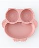 Owl-Shaped Baby Silicone Suction Plate - Light Pink| Section Plate| 100% Food Grade| BPA-Free| Odor & Stain Resistant| Microwave & Dishwasher Safe| Self-Feeding Plate for Toddler & Kids