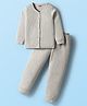 Babyhug Knit Full Sleeves Solid Color Thermal Inner Wear Set - Light Grey
