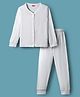 Babyhug Knit Front open Solid Coloured Thermal Set - OffWhite