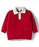 Babyhug Knitted Full Sleeves Solid Color Pullover Sweater with Polo Collar - Red