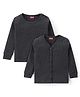 Babyhug Cotton Knit Full Sleeves Thermal Inner Wear Pullover Front Open Pack of 2 - Charcoal Grey