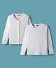 Babyhug Knit Solid Coloured Pullover & Front open Thermal   Vests Pack Of 2 - Offwhite