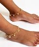 Lime By Manika Pearl Embellished  Anklets - Golden