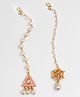 Lime By Manika Set Of 2 Kundan Meenakari Maang Teekas - Golden & Light Pink