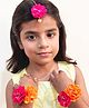 Lime By Manika Floral Applique Detailed Jewellery Set - Orange & Dark Pink