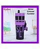 Kritiu Printed Tumbler With Lid|Sipper|BPA Free|Leak Resistant|Freezer Safe| 950 ml|Perfect for Kids And Adults - Purple
