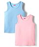 Babyhug Cotton Knit Sleeveless Solid Coloured Thermal Wear Vest Pack Of 2 - Pink & Light Blue