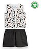 The Boo Boo Club 100% Cotton Muslin Woven Sleeveless Baby Animals Printed Shirt & Shorts Set - Multi Colour